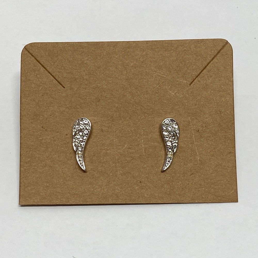 Angel Wing Rhinestone Earrings Lightweight Elegant Fashion Stud Post NWOT